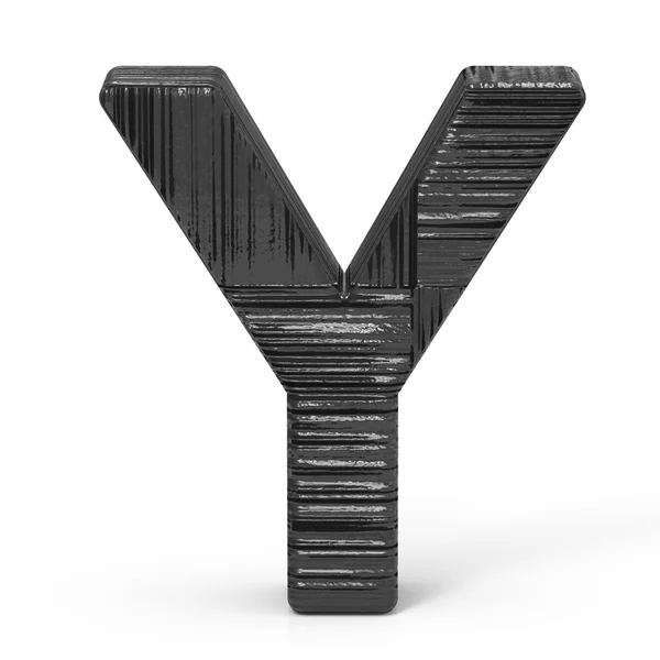 3D černé písmeno y — Stock fotografie
