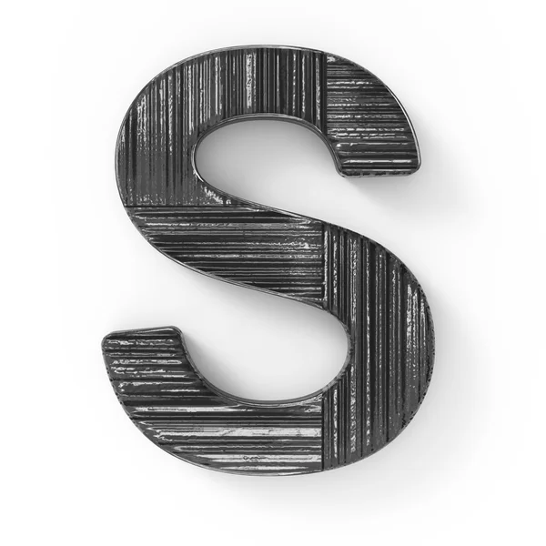 3D czarna litera s — Zdjęcie stockowe