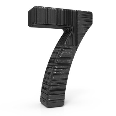 3D siyah sayı 7