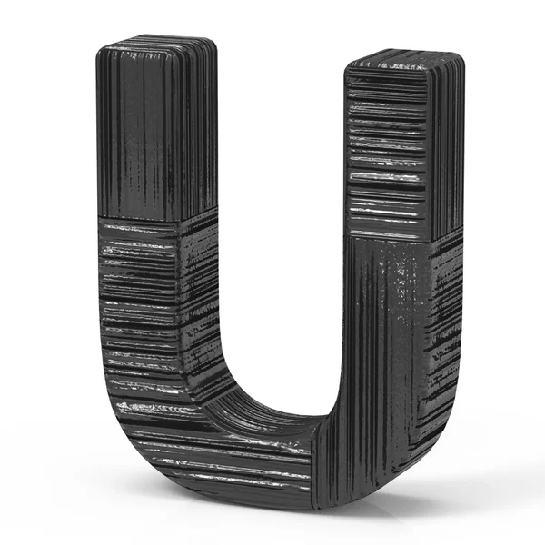 3D-zwarte letter u — Stockfoto