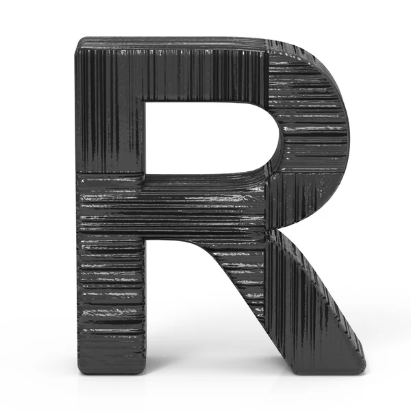 3d 黑色字母 r — 图库照片