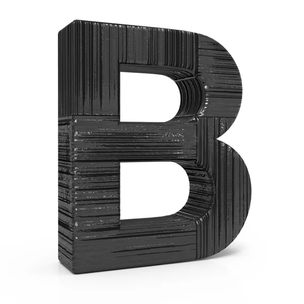 3d schwarzer Buchstabe b — Stockfoto