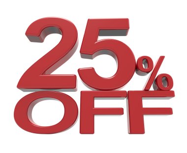 3D render sembol kapalı % 25