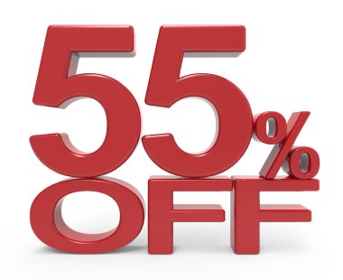 3D render sembol kapalı % 55
