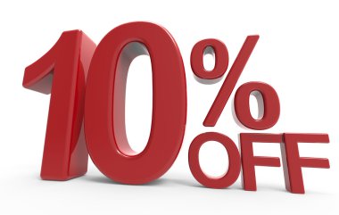 3D render sembol kapalı % 10