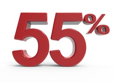 % 55 sembolü 3D render