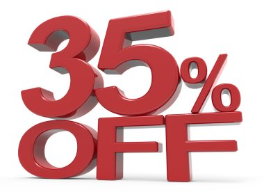 3D render sembol kapalı % 35