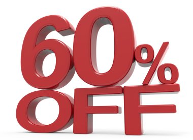 3D render sembol kapalı %60