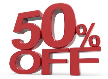 3D render sembol kapalı % 50