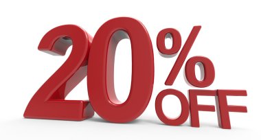 3D render sembol kapalı % 20