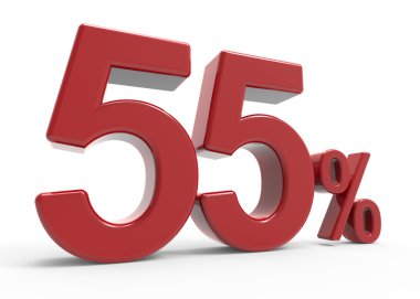 % 55 sembolü 3D render