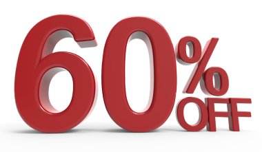 3D render sembol kapalı %60