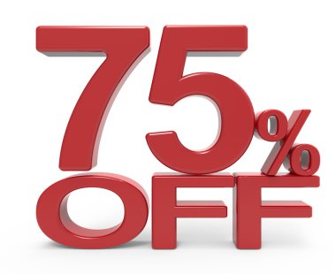 3D render sembol kapalı % 75