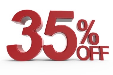 3D render sembol kapalı % 35