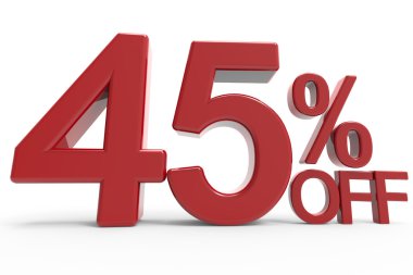 3D render sembol kapalı % 45