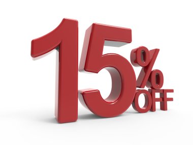 3D render sembol kapalı % 15