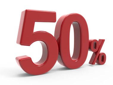 %50 sembolü 3D render