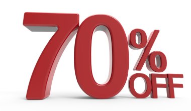3D render sembol kapalı % 70