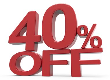 3D render sembol kapalı %40