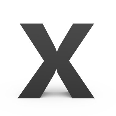 Koyu gri harf X