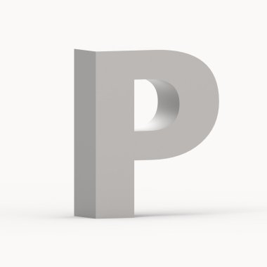 Mat gri yazı tipi P