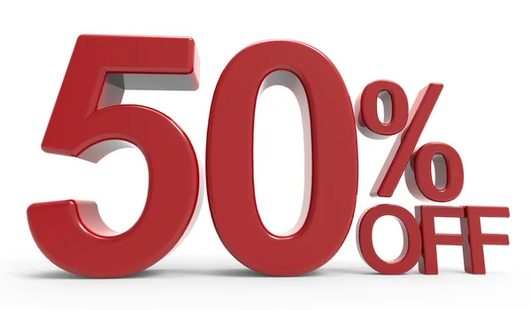 3D-Darstellung eines 50% Rabatt-Symbols — Stockfoto