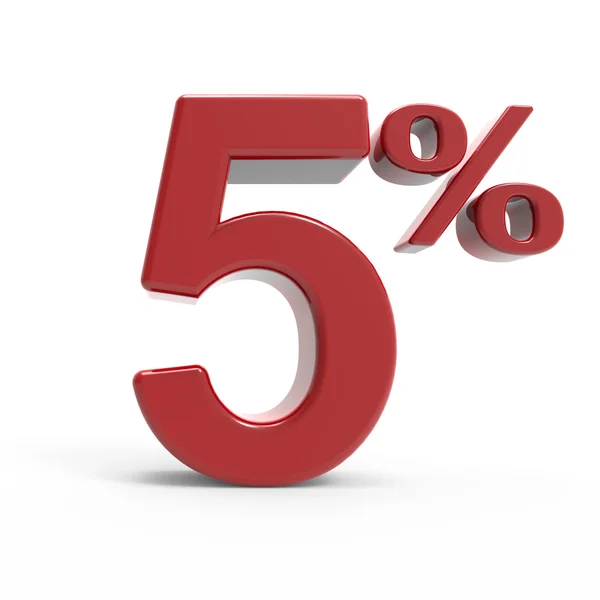 3D-Darstellung eines 5% -Symbols — Stockfoto