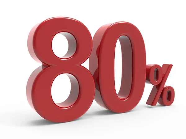 3D-weergave van het symbool van een 80% — Stockfoto