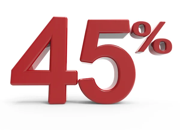 3D vykreslování symbolu 45 % — Stock fotografie