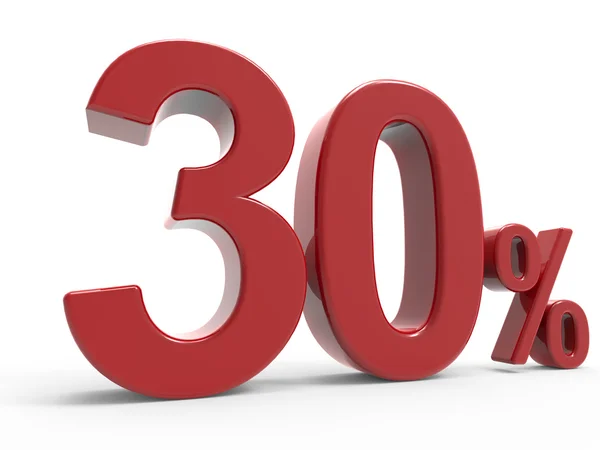 3D-weergave van het symbool van een 30% — Stockfoto