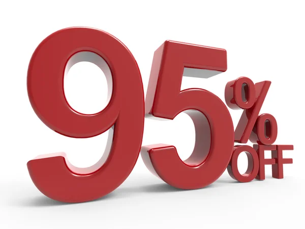 %95 off sembolü 3D render — Stok fotoğraf