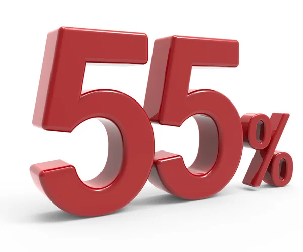 3d rendering of a 55% symbol — Stock Photo, Image