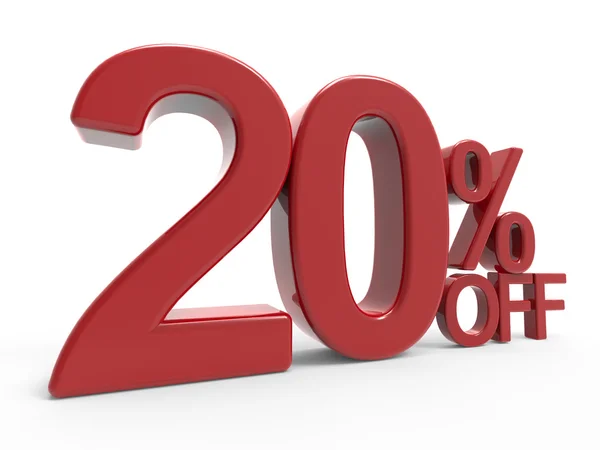 3D vykreslování symbolu 20 % — Stock fotografie