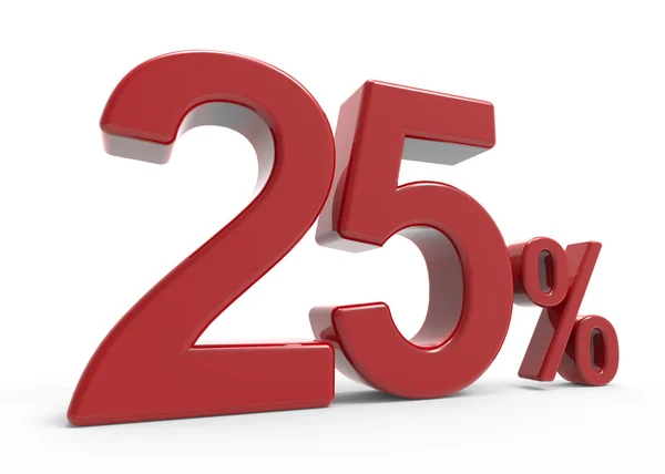 3D vykreslování symbolu 25 % — Stock fotografie