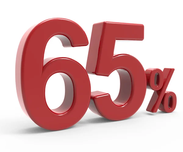 3D vykreslování symbolu 65 % — Stock fotografie