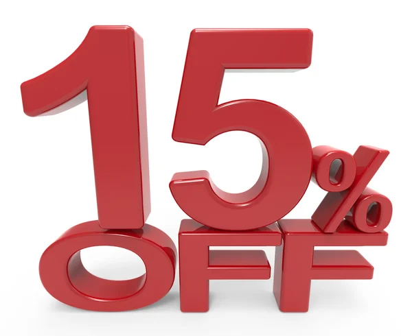 3d rendering of a 15% off symbol — Stock Photo, Image