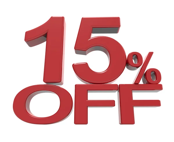 3d rendering of a 15% off symbol — Stock Photo, Image