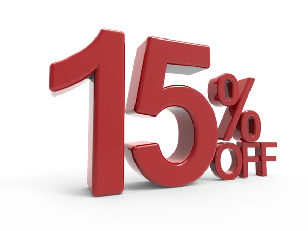 3d rendering of a 15% off symbol — Stock Photo, Image