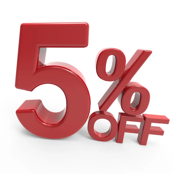 3d rendering of a 5% off symbol — Stock Photo, Image