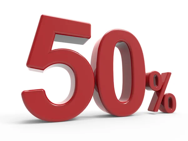 3D-weergave van het symbool van een 50% — Stockfoto