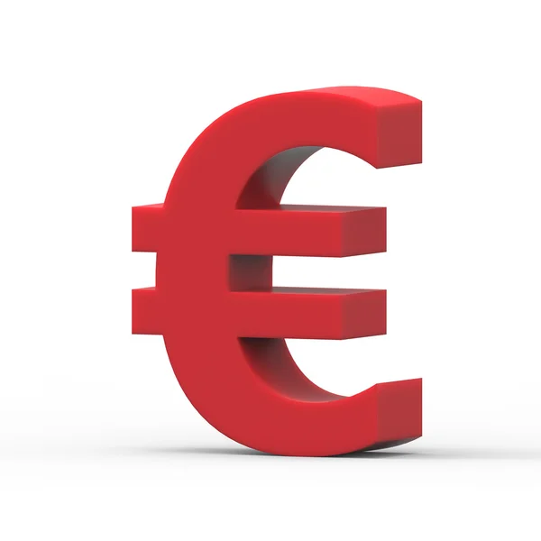 Euro rouge signe — Photo