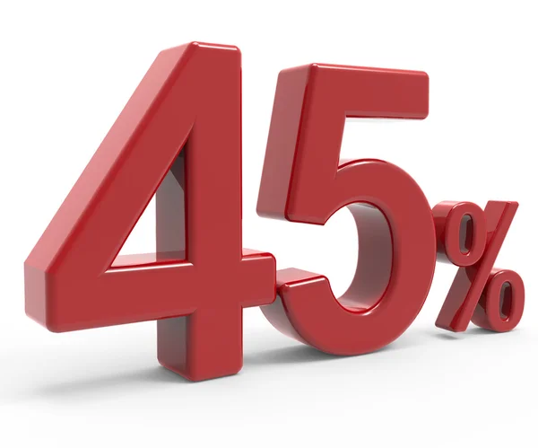 3D-weergave van het symbool van een 45% — Stockfoto