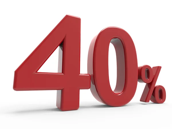 3D-rendering av en 40% symbol — Stockfoto