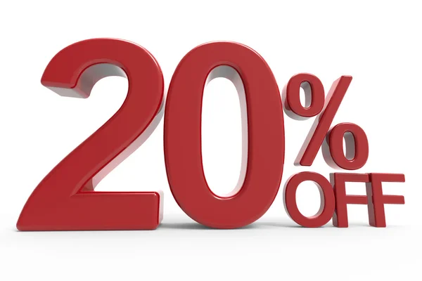 3d rendering of a 20% off symbol — Stock Photo, Image