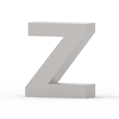 Mat gri yazı tipi Z