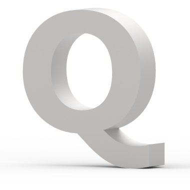 Mat gri yazı tipi Q