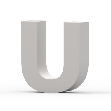 Mat gri yazı tipi U