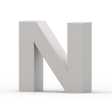 Mat gri yazı tipi N