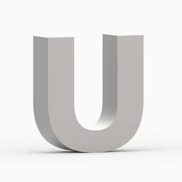 Matte grey font U — Stock Photo, Image