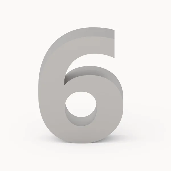 Matte grey number 6 — Stock Photo, Image